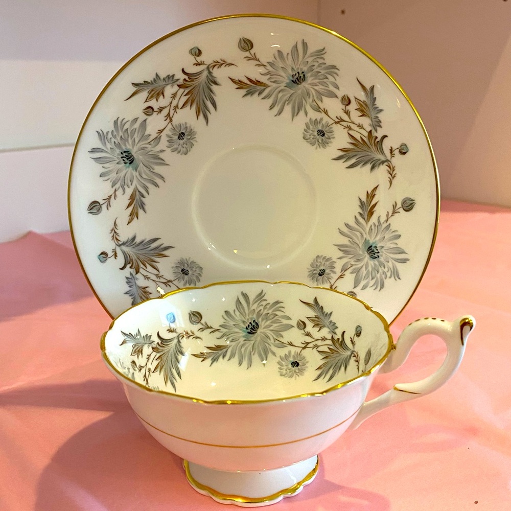 Coalport Bone China Teacup and Saucer in Pattern “My Fair Lady”